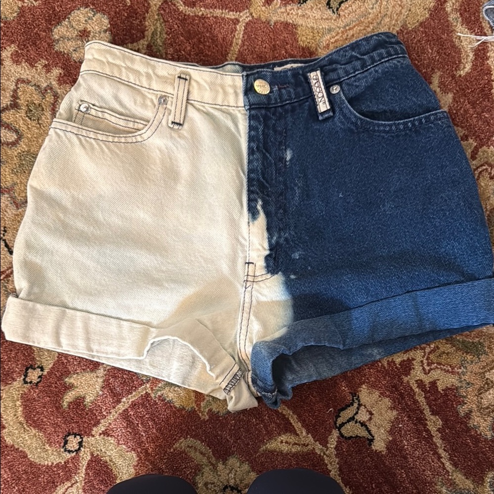 Vintage Two-Tone Denim Women Shorts